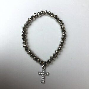 Beaded Bracelet with Cross Charm